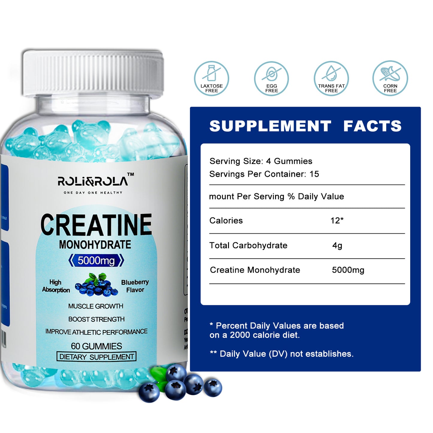 High Strength Creatine Monohydrate - 60 Gummies X 2 Bottles